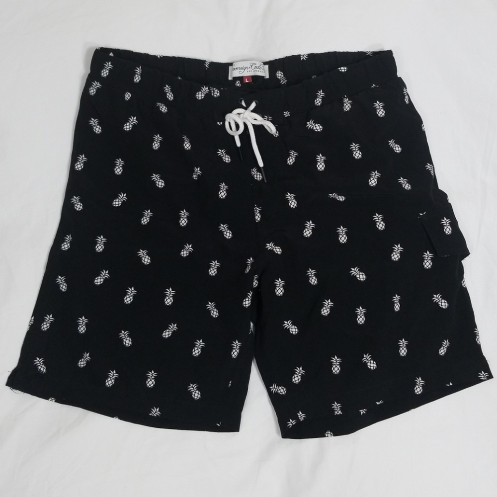 Sovereign Code Black & White Pineapple Swim Trunks